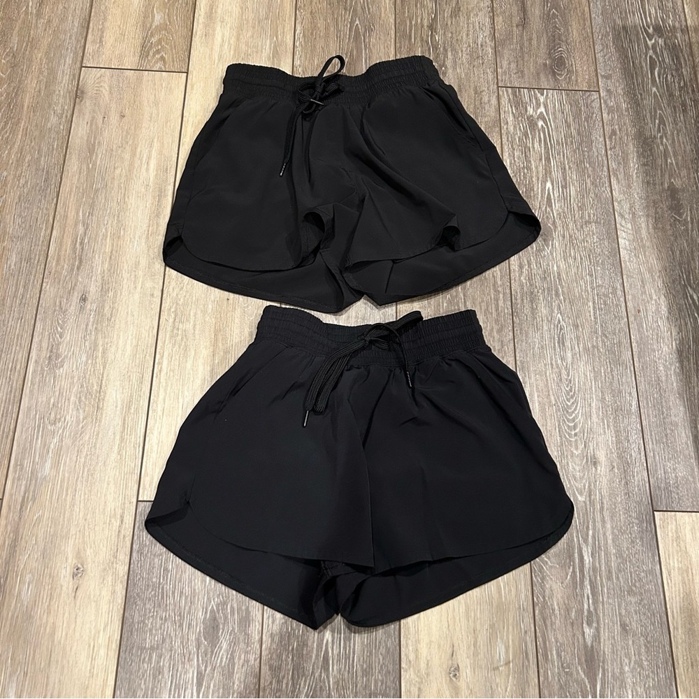 YPB motionTEK High Rise Lined Workout Shorts 2 Pack in Black/ Onyx Size XS